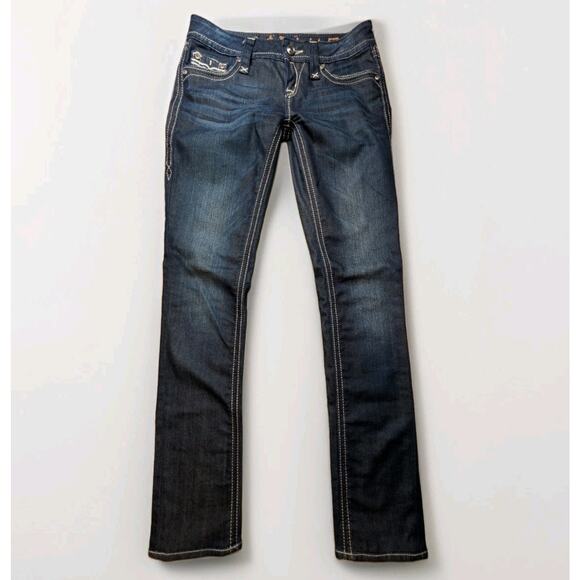 ROCK REVIVAL Sora Skinny Jeans NWOT Women's Size 27* Y2K Whiskered Distressed - Picture 2 of 11